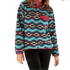 Patagonia Synchilla Aztec Teal/Pink Snap T Fleece, Beryl Green & Wild Desert 🩷🩵